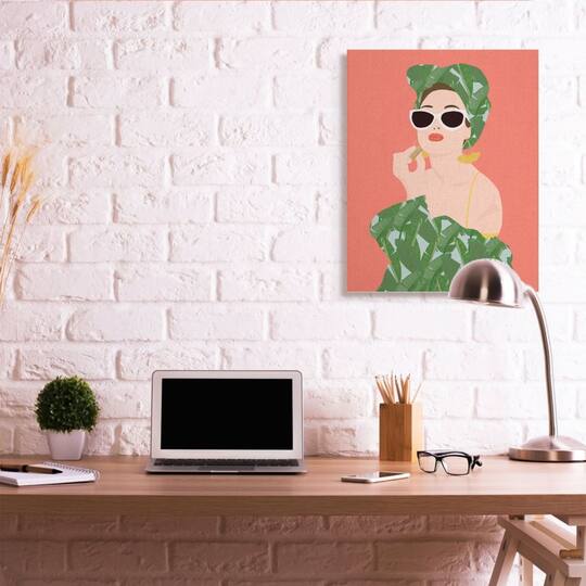 Stupell Industries Female Glamour in Tropical Fashion Lip Cosmetic Canvas Wall Art